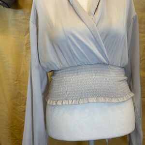 Forever 21 Light Gray Wrap Top